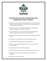 CHSC Code of Conduct